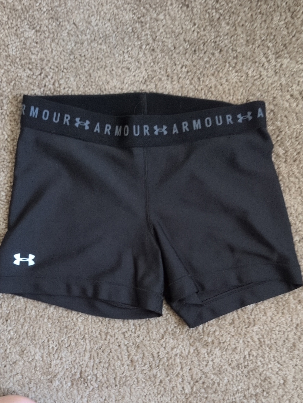 Under Armour Black Women's Performance Shorts with Logo Waistband, Heatgear